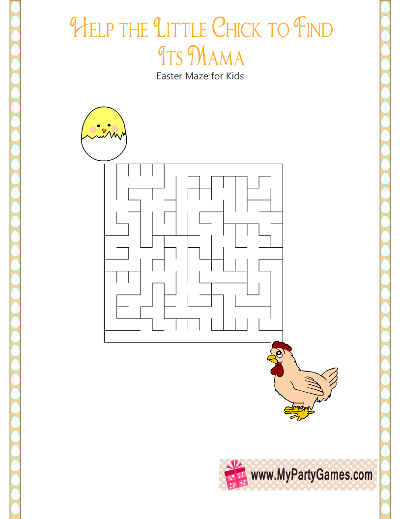 Help the Baby Chicken find Its Mama {Free Printable Easter Maze}