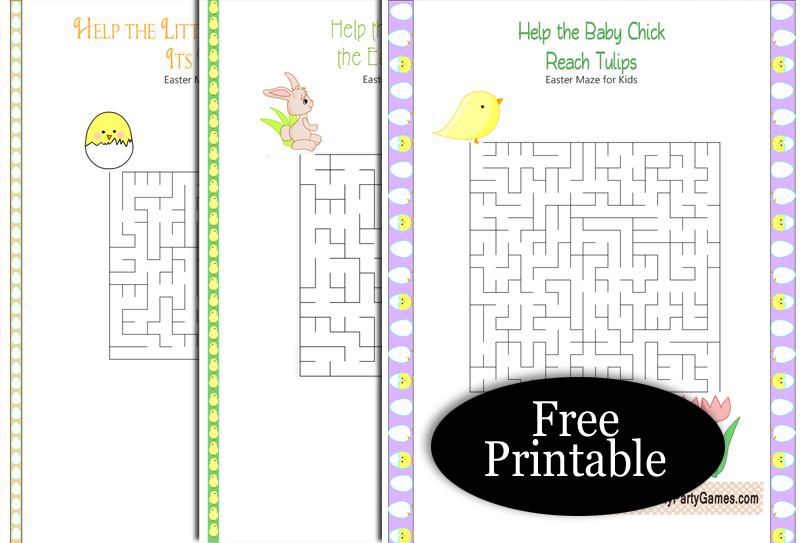 25 Free Printable Easter Mazes for Kids