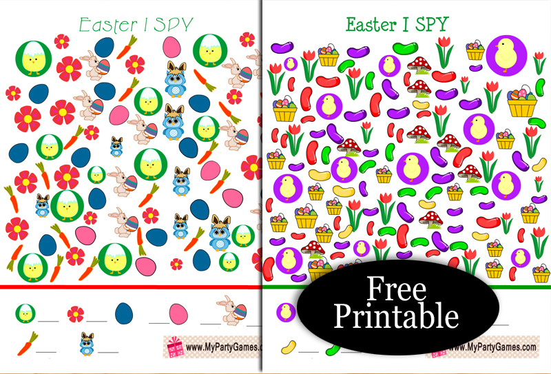 20 Free Printable Easter I Spy Games for Kids