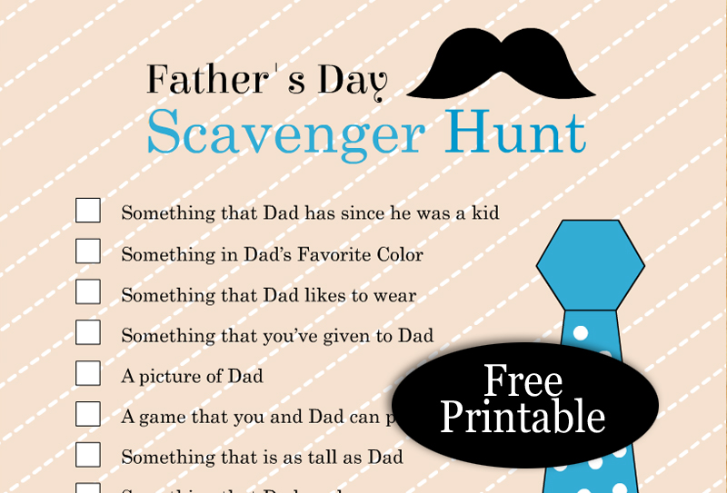Free Printable Father's Day Scavenger Hunt Game for Kids