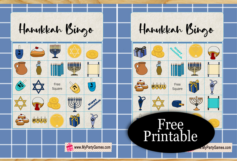 Free Printable Hanukkah Bingo Cards