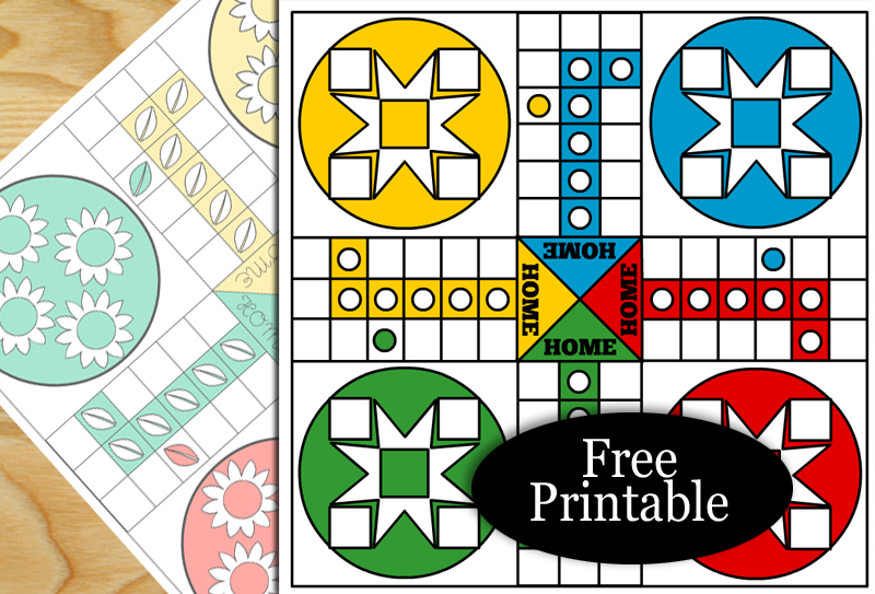 Free Printable Ludo Board Game with Dice and Tokens