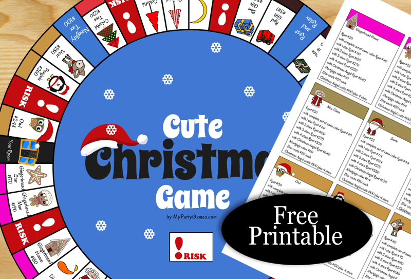 Free Printable Monopoly inspired DIY Christmas Board Game