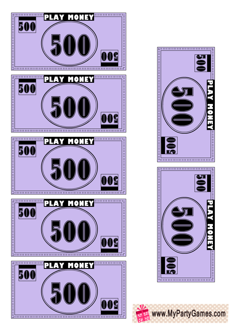 Monopoly like play money 500