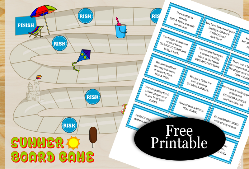 Free Printable Summer Board Game for Kids