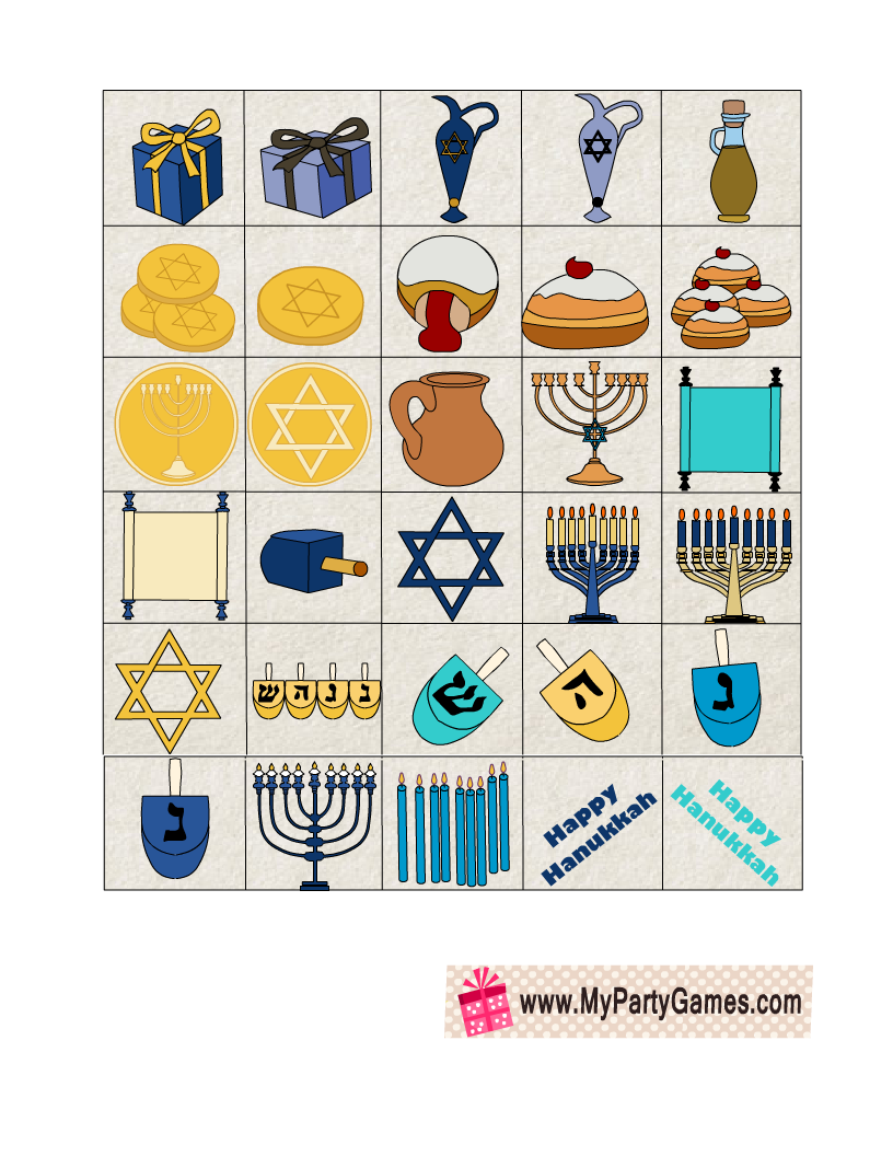 Free Printable Hanukkah Bingo Caller's Checklist
