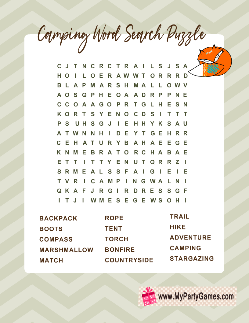 Trip Word Search Puzzle Printable