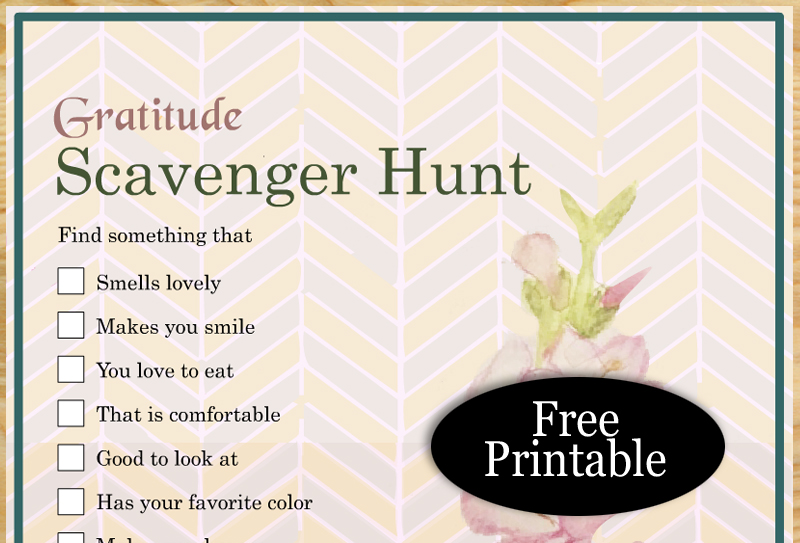 Free Printable Gratitude Scavenger Hunt Cards