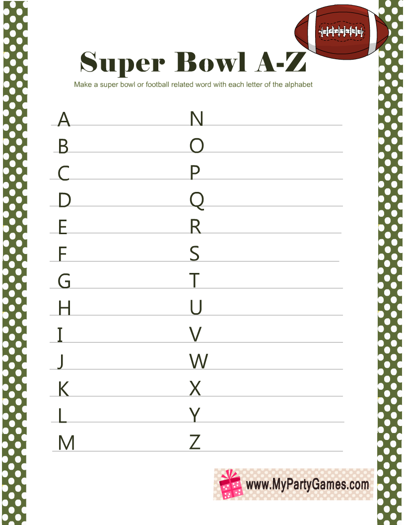 Printable Big Game Games Bundle for the Super Bowl – Hey, Let's Make Stuff