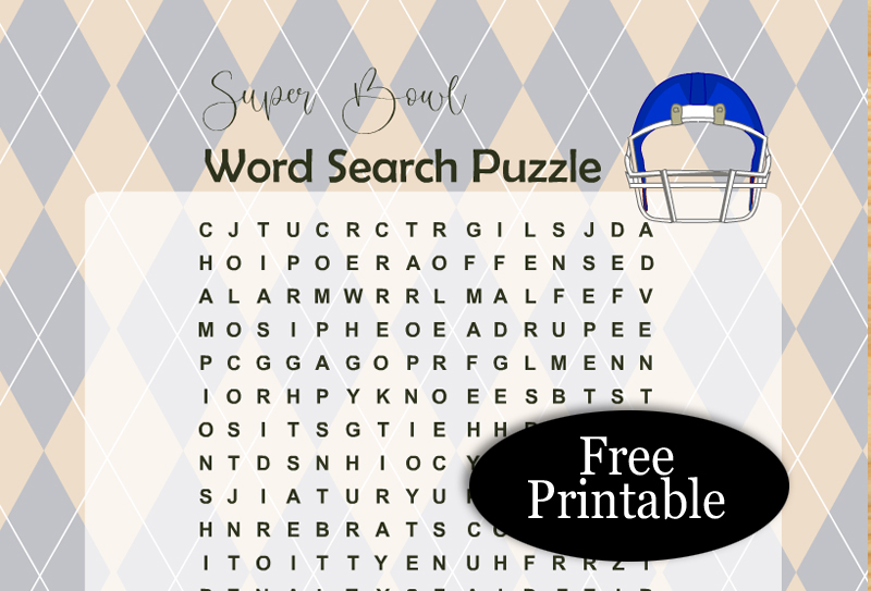 Free Printable Super Bowl Word Search Puzzle