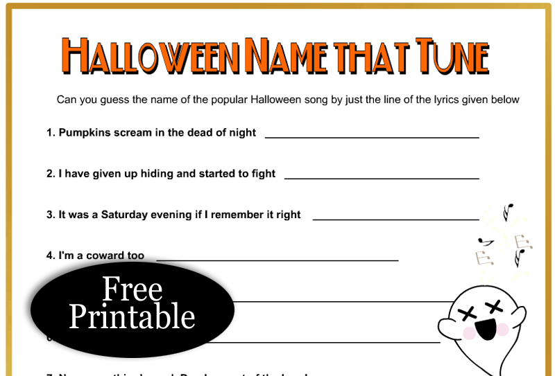 Free Printable Halloween Name that Tune Game