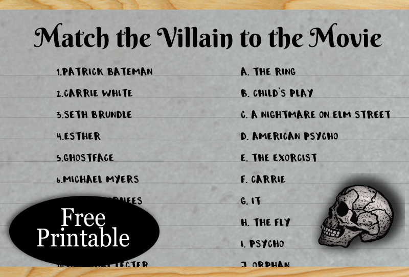 Printable Halloween Who's The Bad Guy? Party Game — Print Games Now