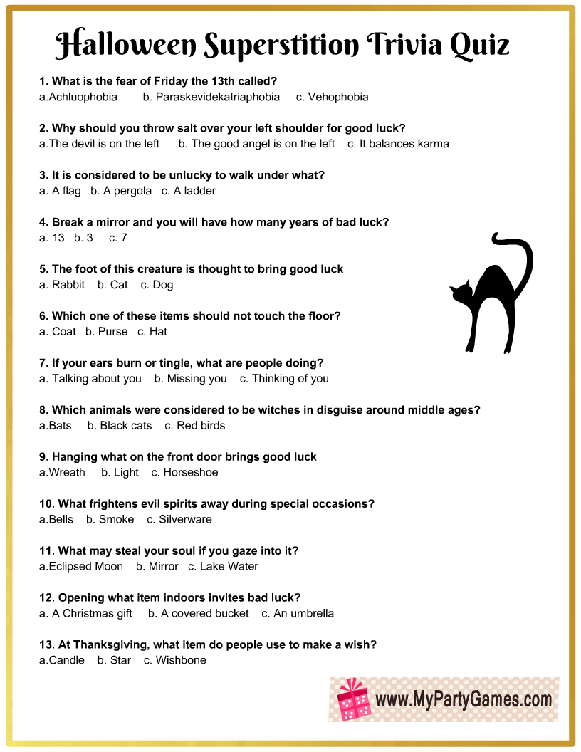 75 Fun Halloween Trivia Questions & Answers (Printable) - Play