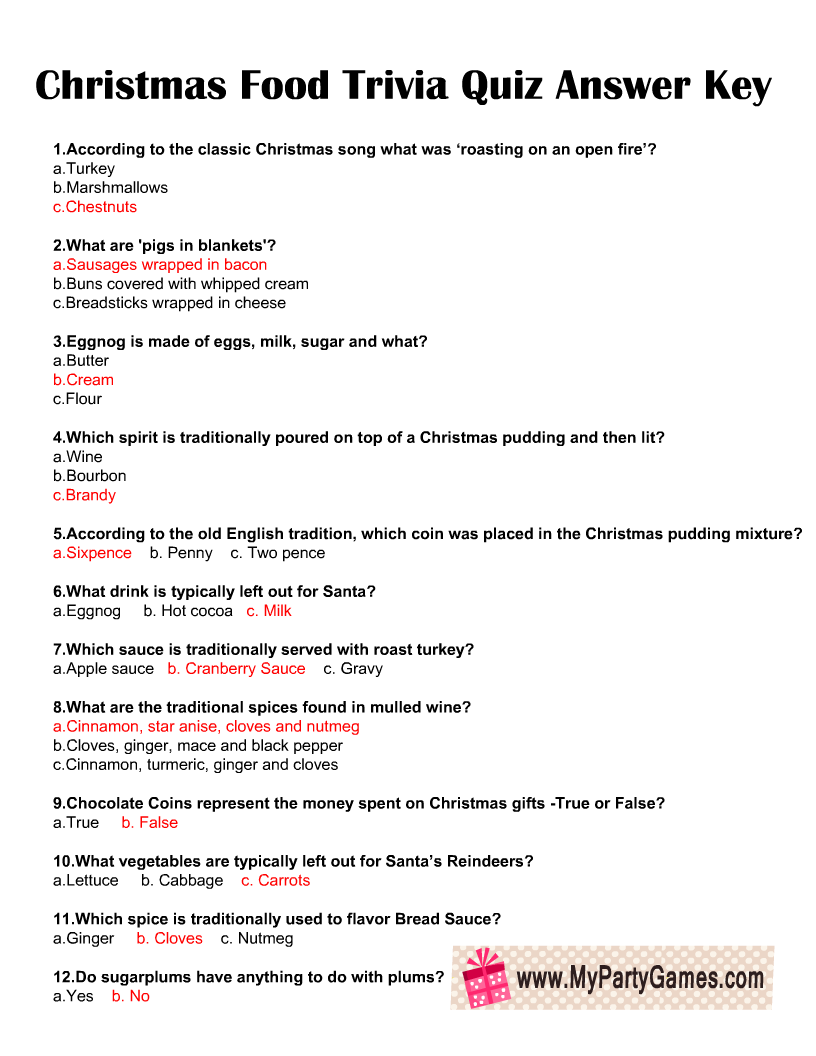 Christmas fun quiz with answers!