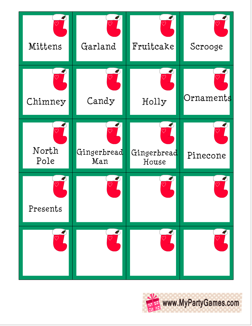 Free Printable Christmas Pictionary Clue Cards