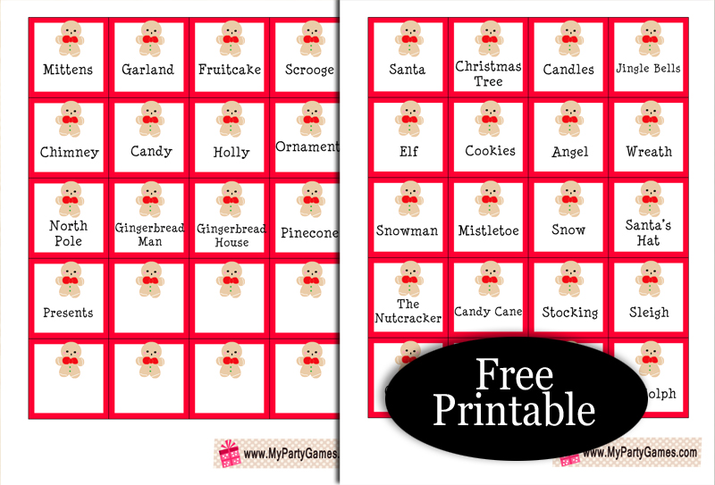 33 Free Printable Christmas Pictionary Clue Cards