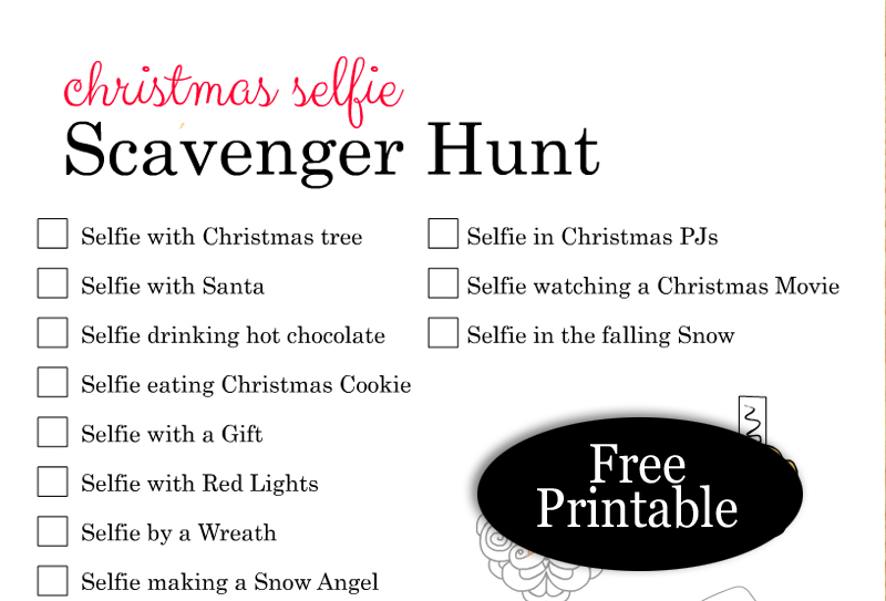 Free Printable Christmas Selfie Scavenger Hunt