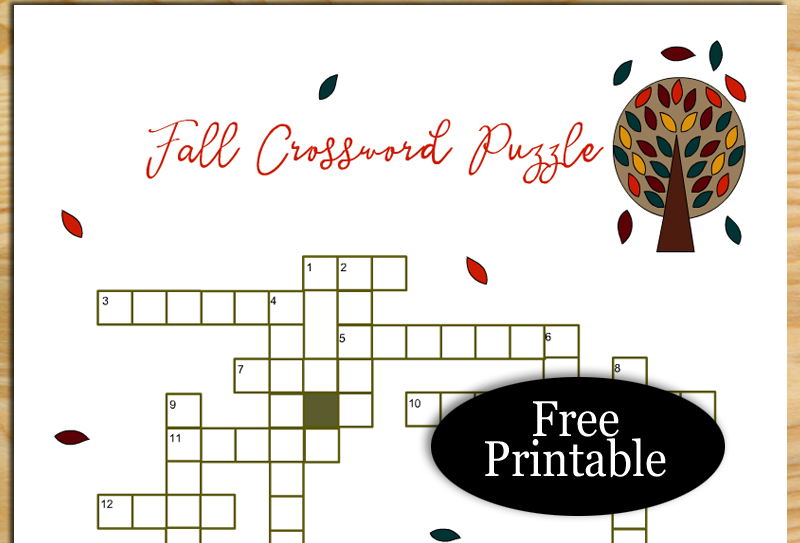 4 Free Printable Fall Crossword Puzzles