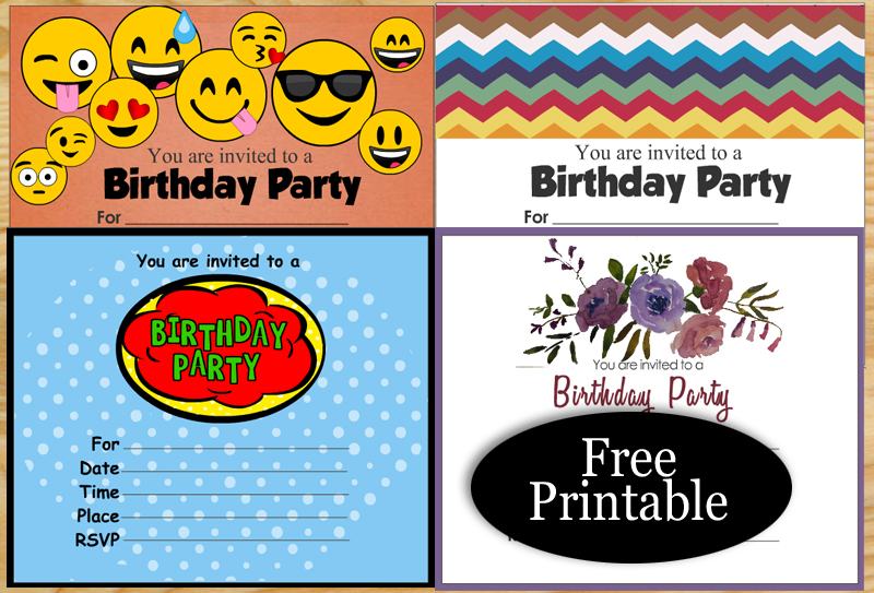 100 Free Printable Kids Birthday Party Invitations
