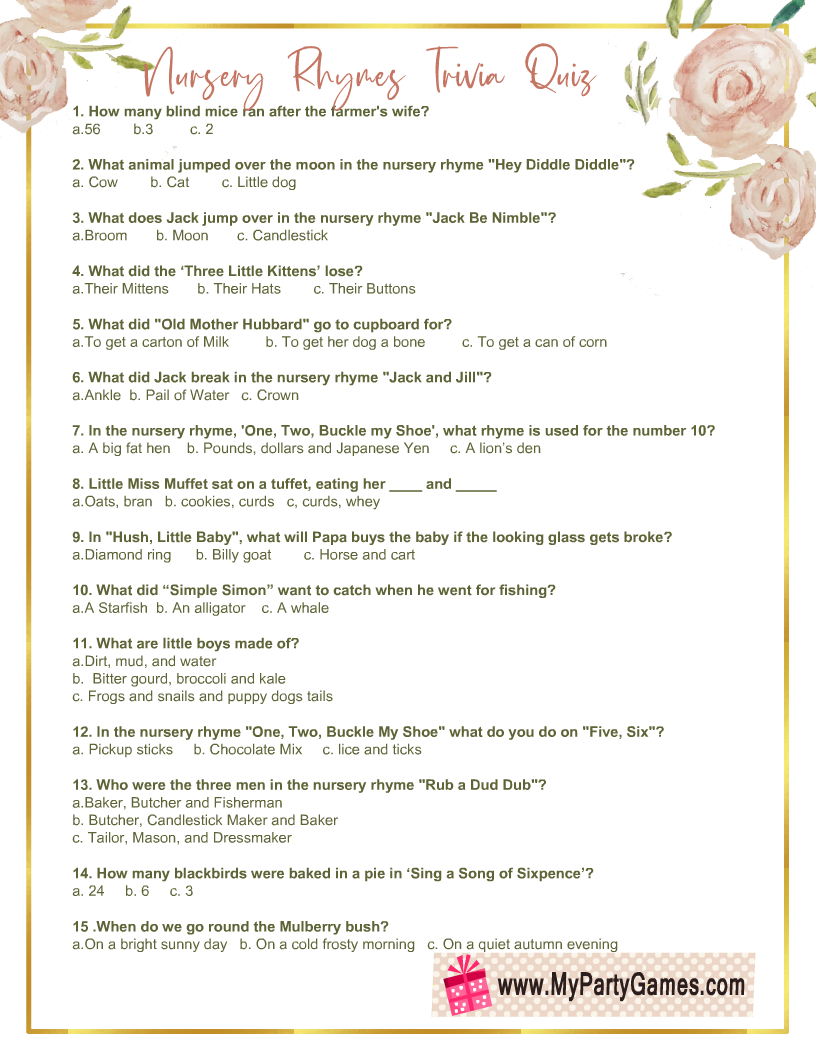 Game Baby shower Nursery rhyme Quiz Party, party, game, flower Arranging,  holidays png