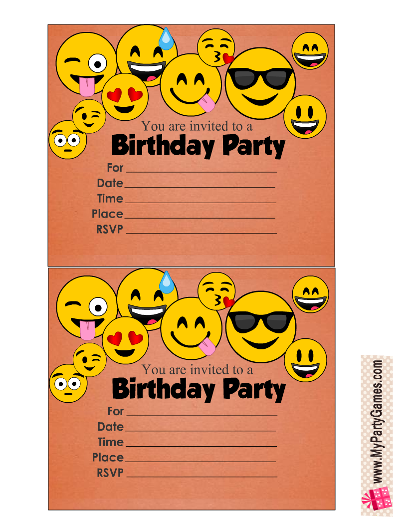 100 free printable kids' birthday party invitations