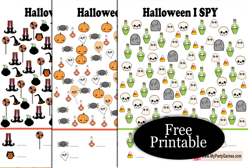 Free Printable Halloween I Spy Games for Kids