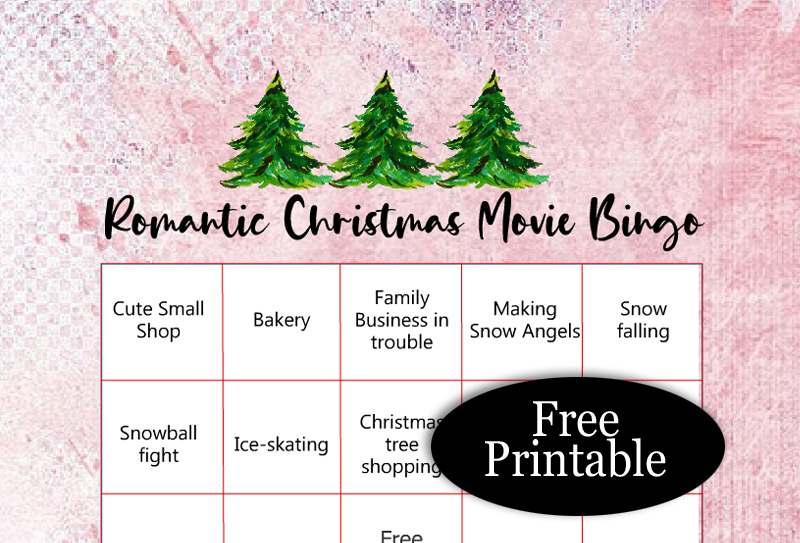Free Printable Romantic Christmas Movie Bingo Game