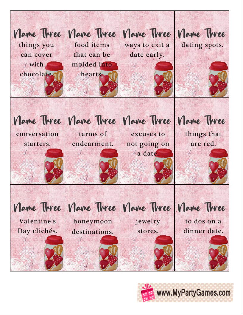 Free Printable 5-Second Valentine's Day Game