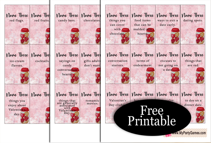 Free Printable 5-Second Valentine's Day Game