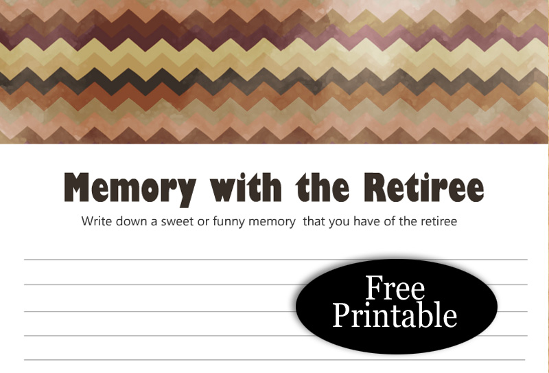 Free Printable Memory with the Retiree Cards