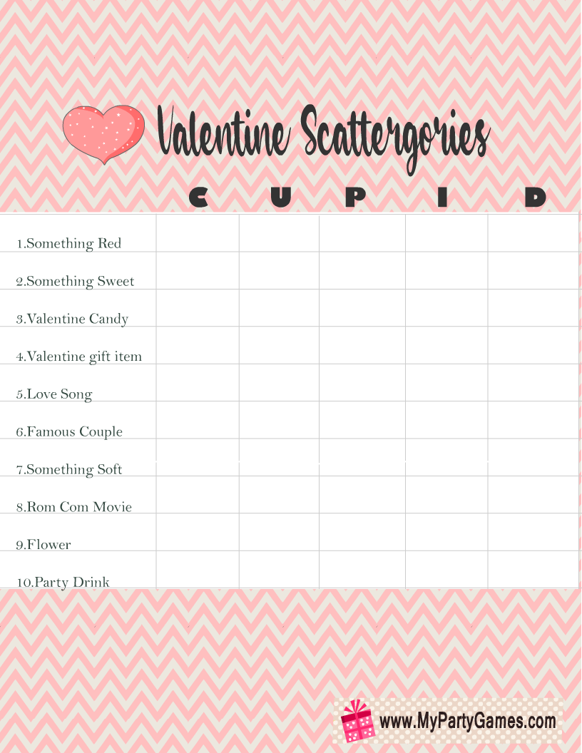 Scattergories inspired Valentine's Day Game (Cupid)