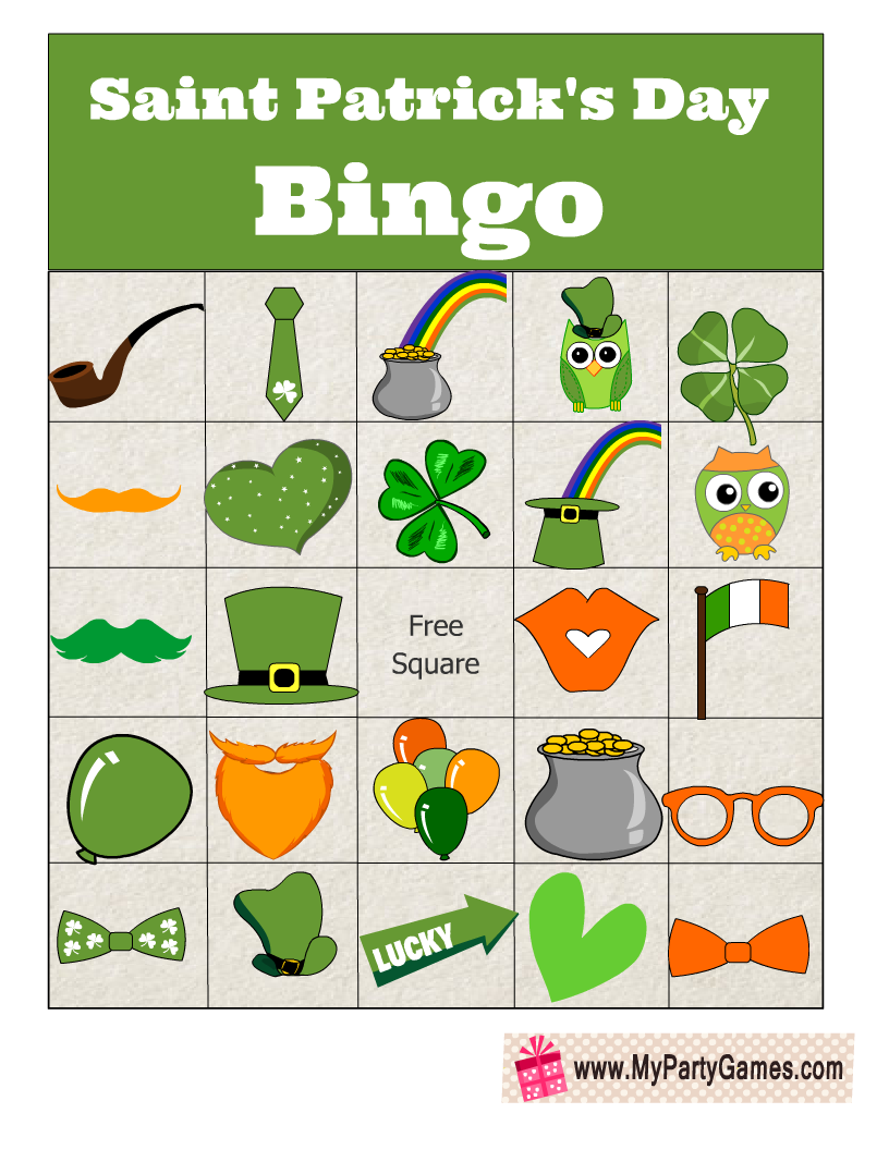 Printable Saint Patrick's Day Bingo Game Cards