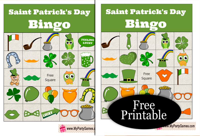 Free Printable Saint Patrick's Day Bingo Game Cards