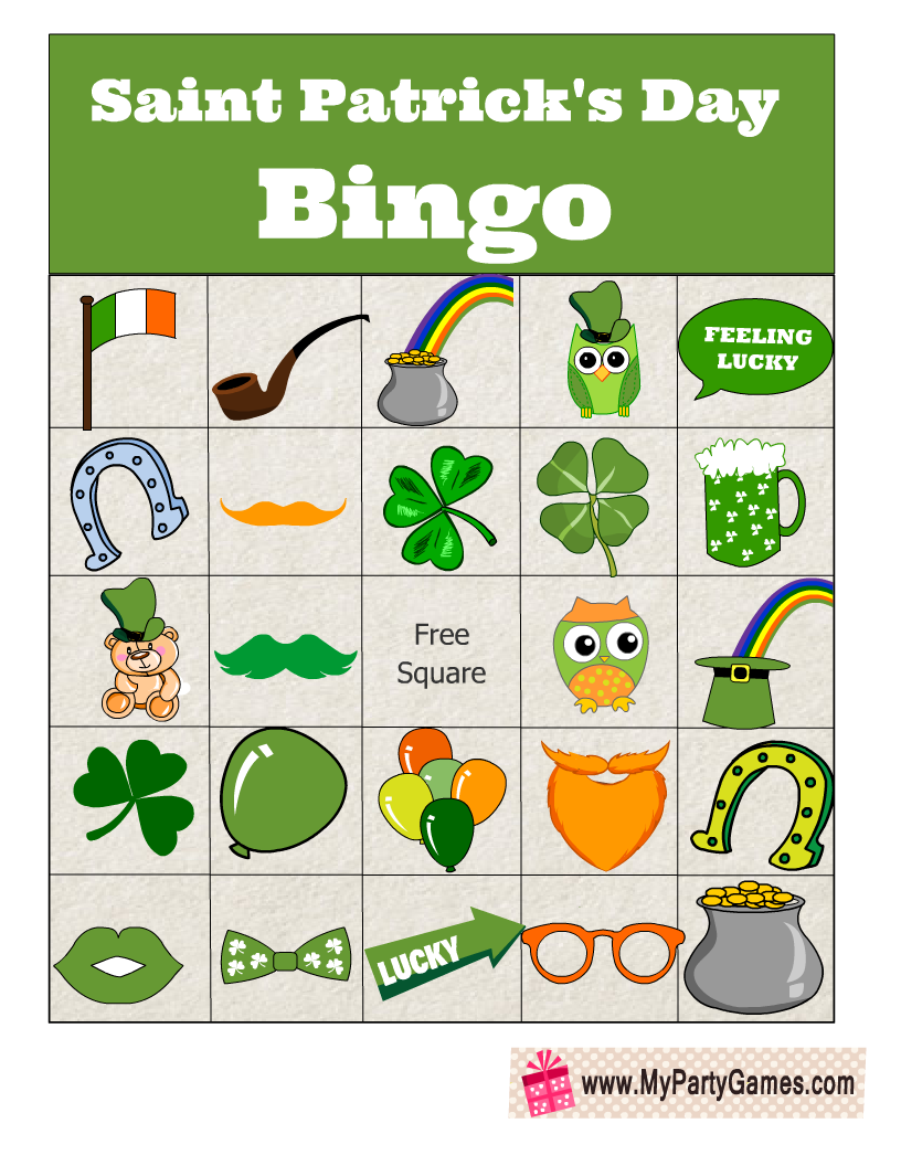 Free Printable Saint Patrick's Day Bingo Game Cards