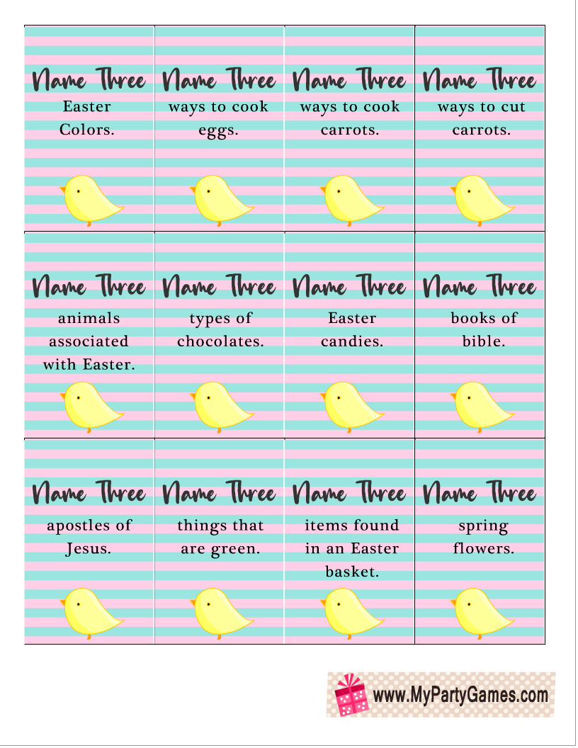 Free Printable Five-Second Easter Game