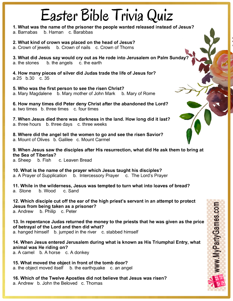Downloadable Bible Trivia