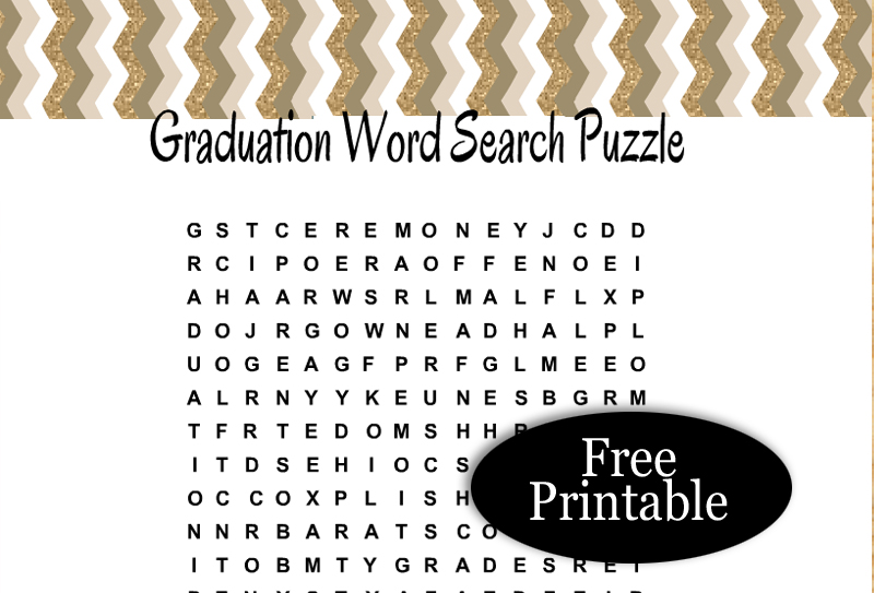 Free Printable Graduation Word Search Puzzle
