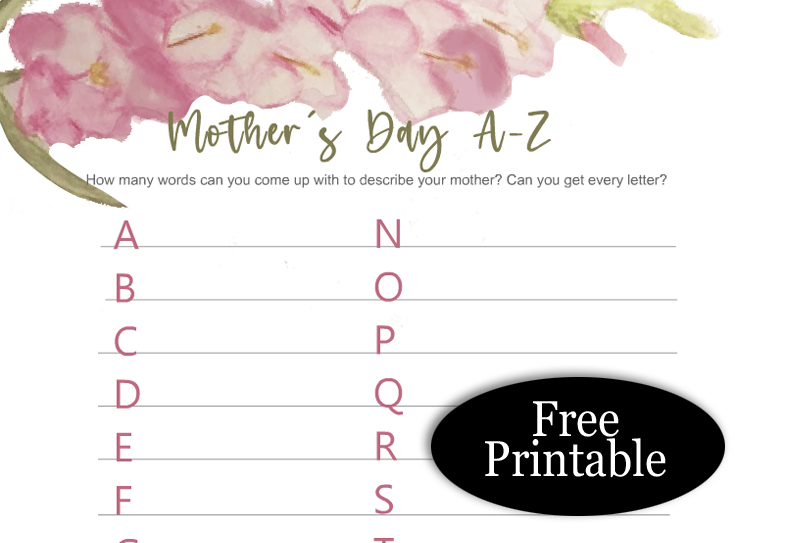 Free Printable Mother's Day A-Z Game