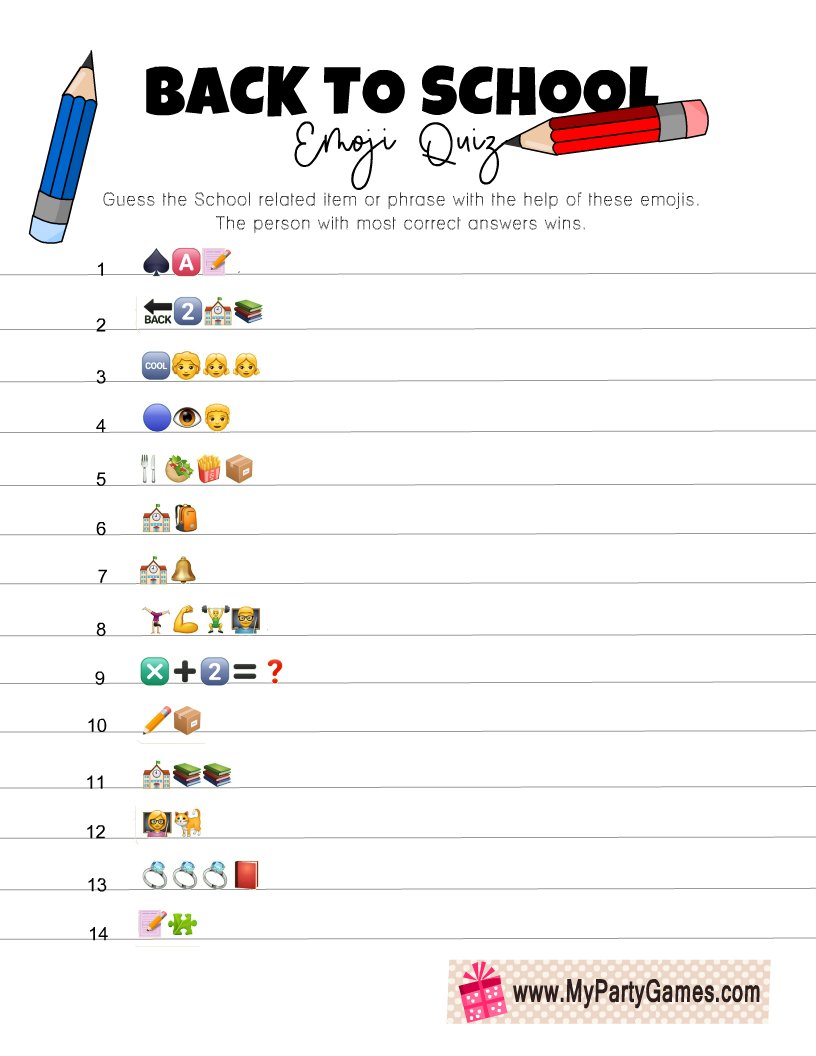 Emoji Phraseology - Back 2 School Edition