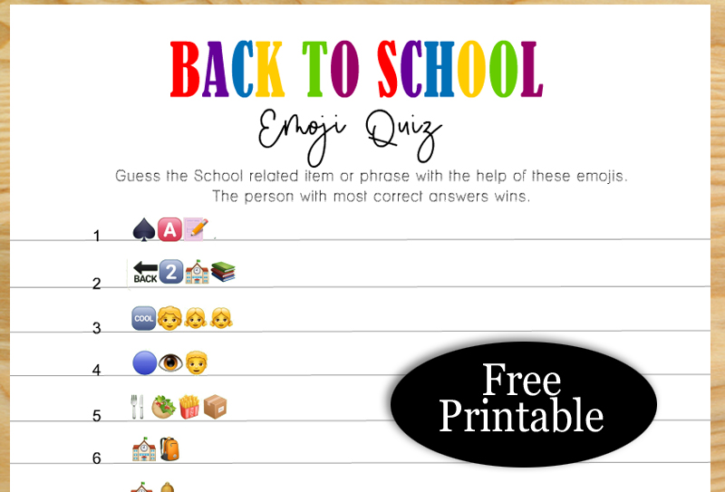 Free Printable Back-to-School Emoji Pictionary Quiz