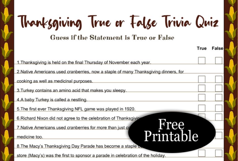 Great thanksgiving trivia