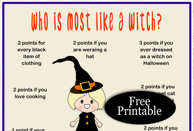 Who is Most Like a Witch? Free Printable Halloween Game