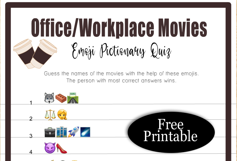 Free Printable Office/Work Movies Emoji Quiz