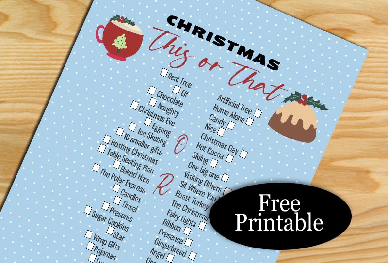 Free Printable Christmas This or That Game