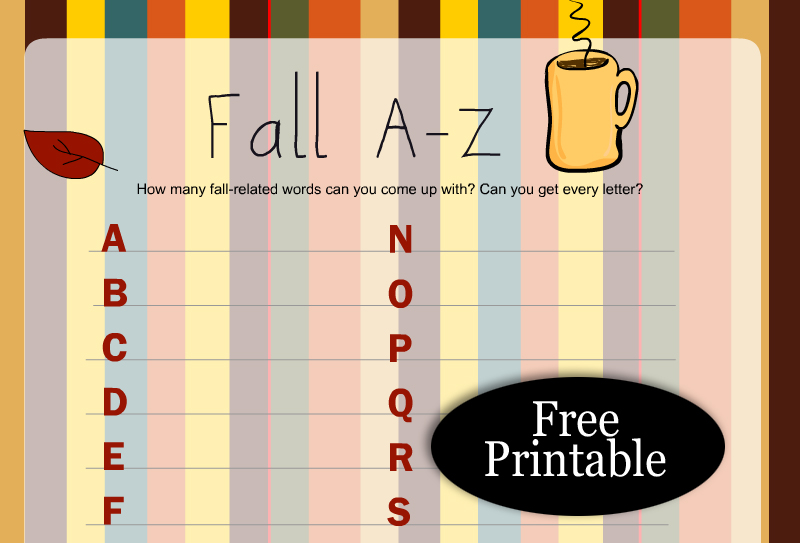 Free Printable Fall A-Z Game