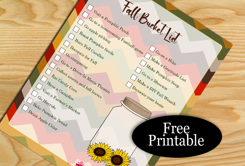 Free Printable Fall Bucket List Game