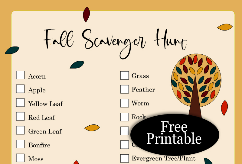 Free Printable Fall Scavenger Hunt Game