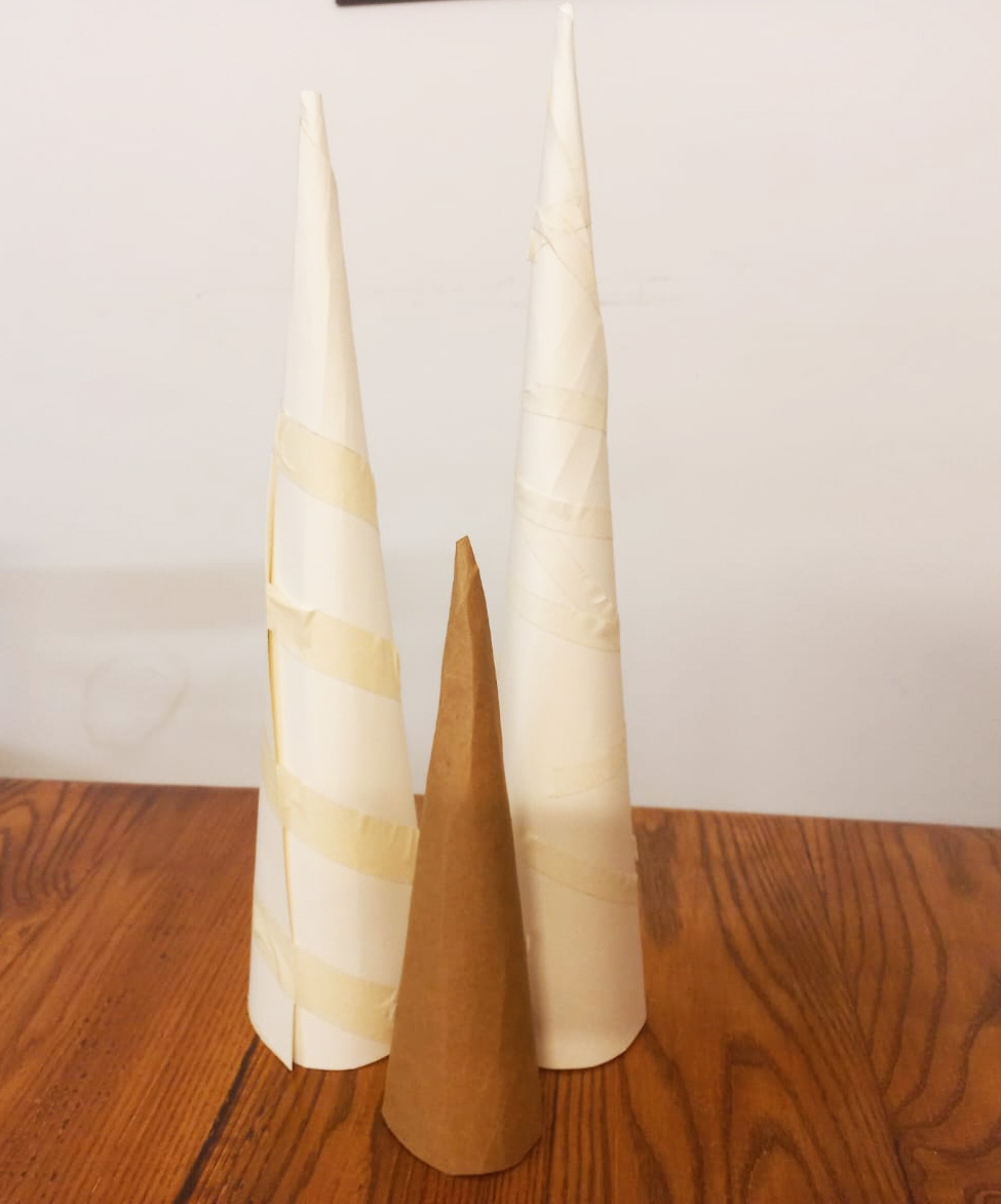 Paper Cones for DIY Fabric Christmas Trees