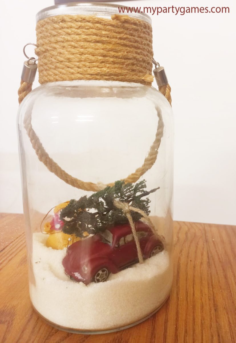 Christmas jar decoration step by step diy tutorial