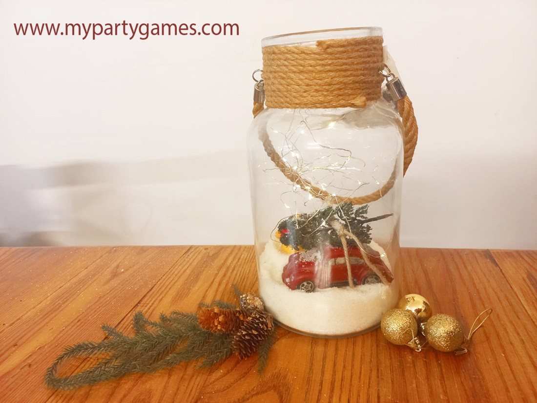 Christmas car in a mason jar